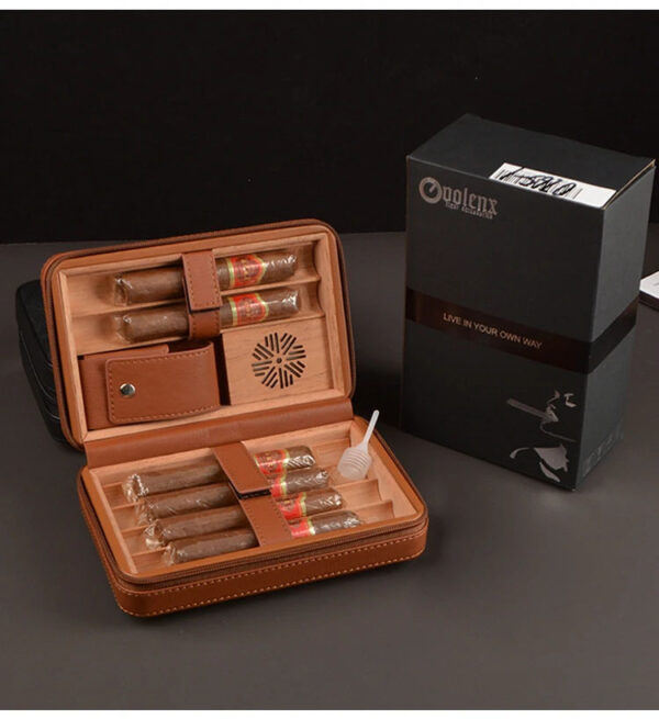 Brown cigar humidor box